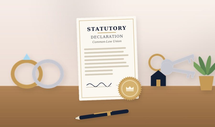 imm 5409 common law declaration hamilton Statutory declaration of common-law union with rings, house keys and a plant
